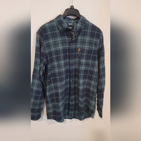 Chaps Flannel Meduim Size Green - Picture 1 of 5